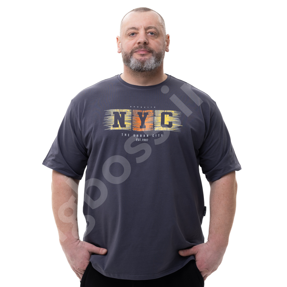 Футболка тёмно серого цвета с принтом