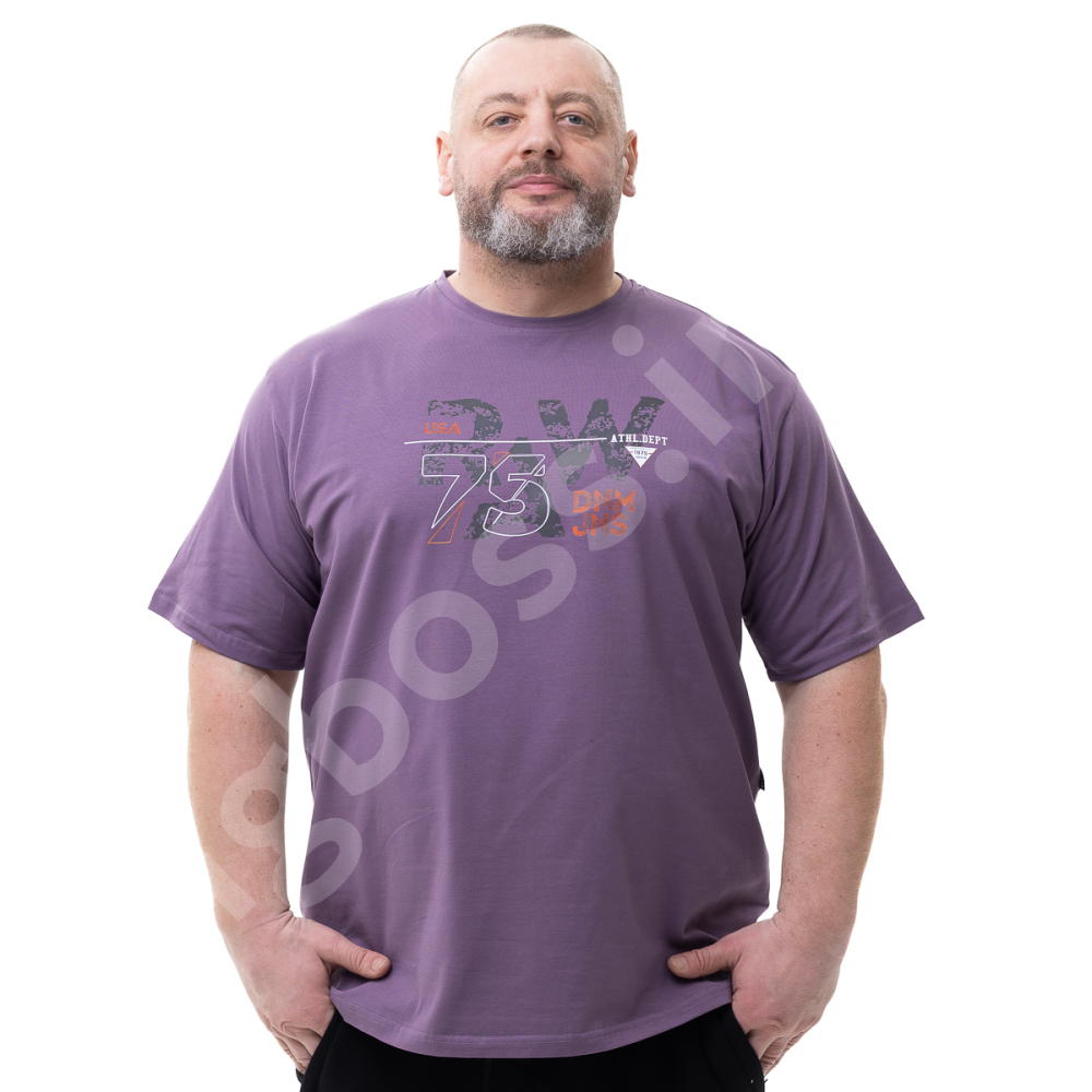 Футболка сиреневого цвета с принтом