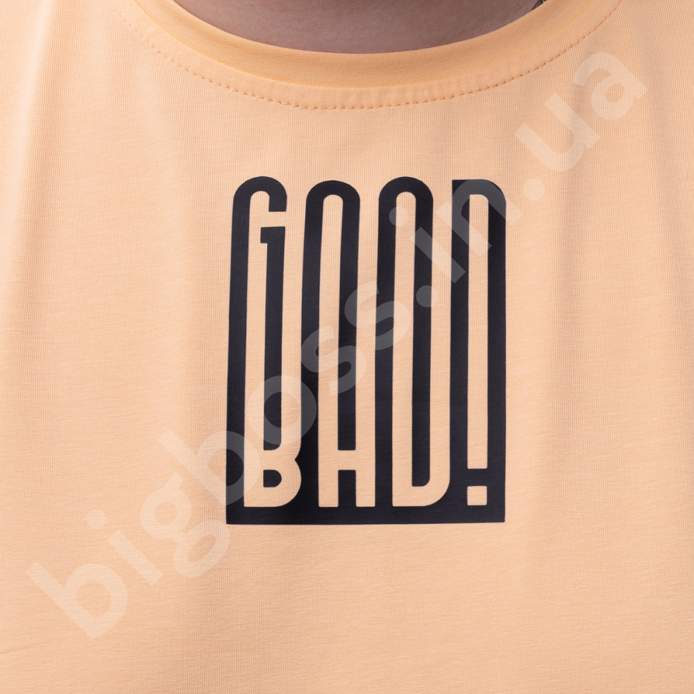 Футболка персикового кольору з принтом BIG TEAM 3