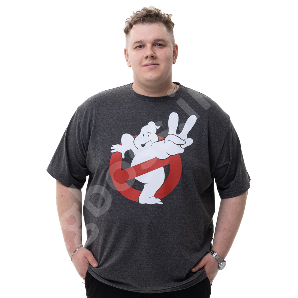 Футболка кольору антрацит з принтом