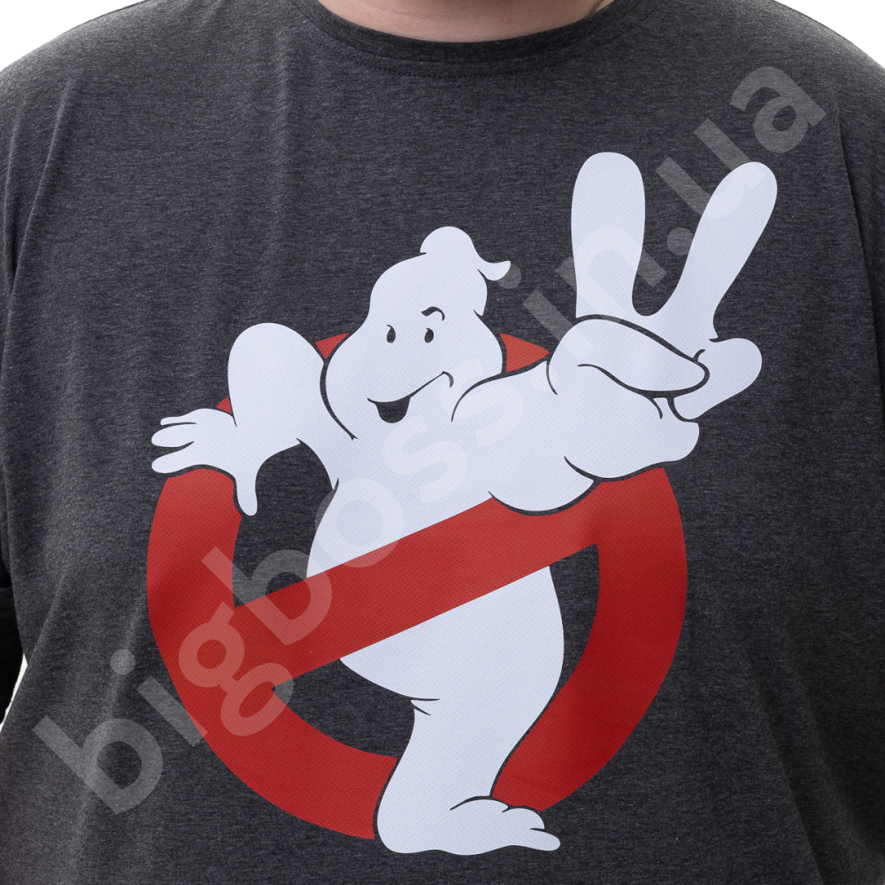 Футболка кольору антрацит з принтом