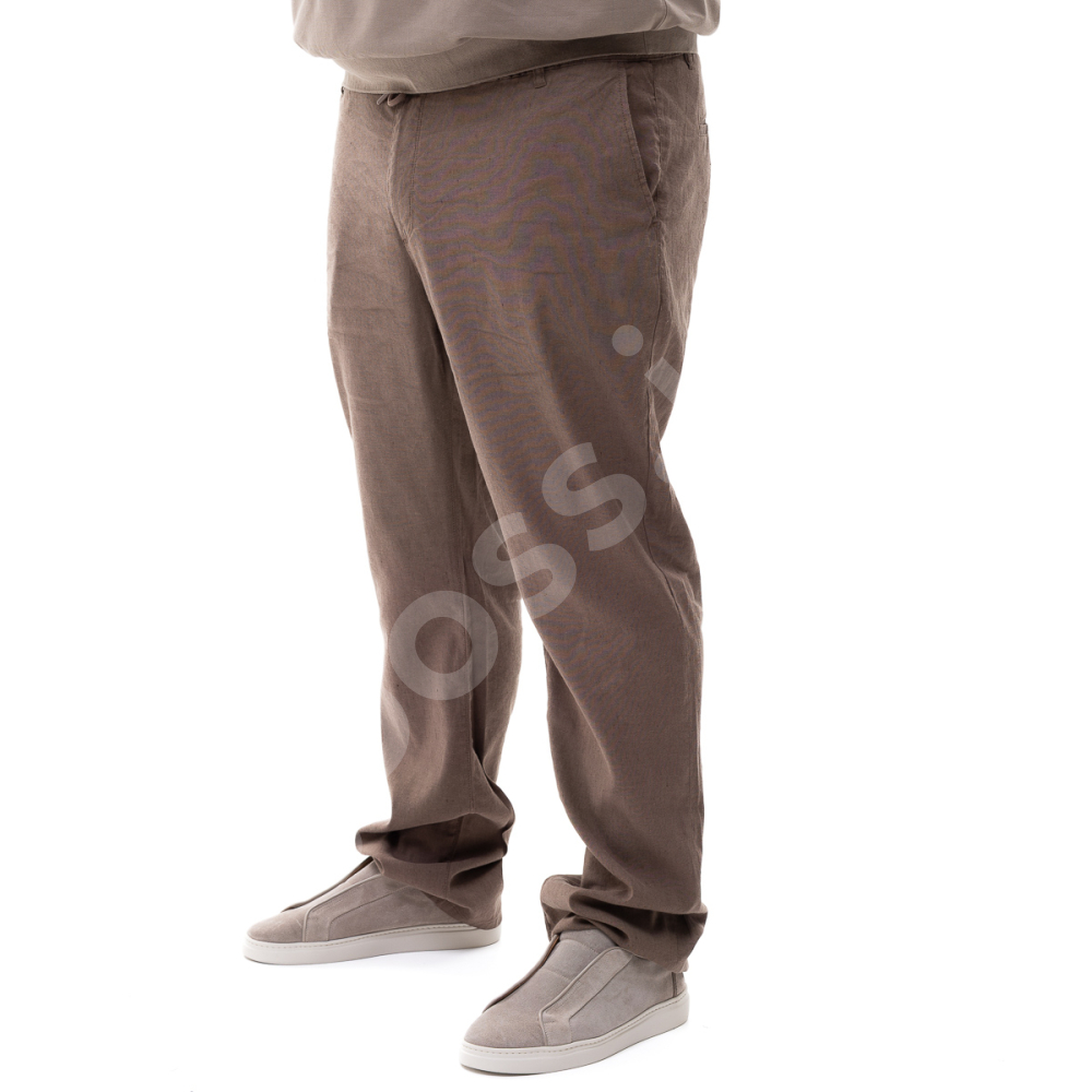 Льняні штани коричневого кольору La Vita 0