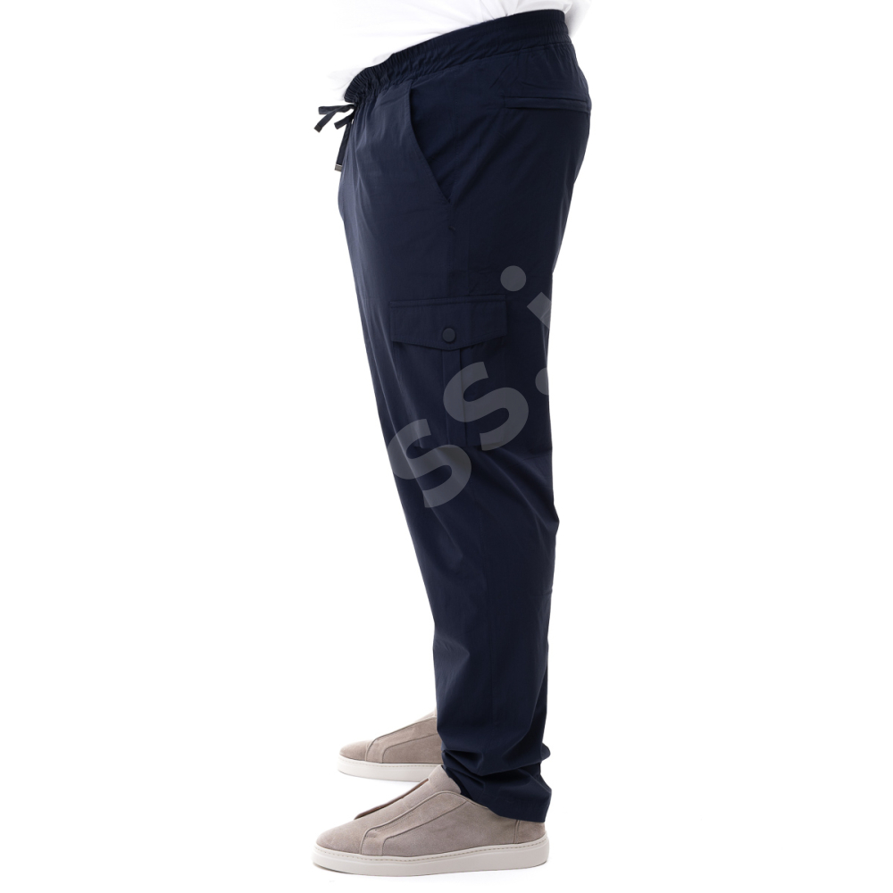 Тонкие спортивные штаны карго (холодок) тёмно синего цвета SCOUR 2