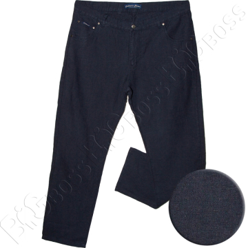 Льняные брюки тёмно синего цвета Dekons 0