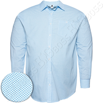 Рубашка голубого цвета в стильный принт Big Team